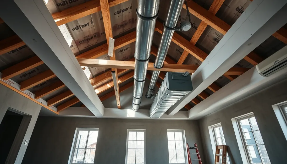 Installation de climatisation gainable lors de travaux de rénovation lourde