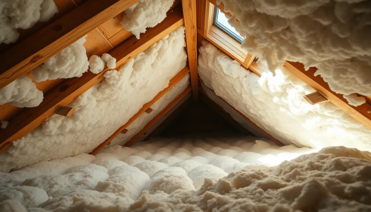Combles bien isolés avec matériaux d'isolation thermique