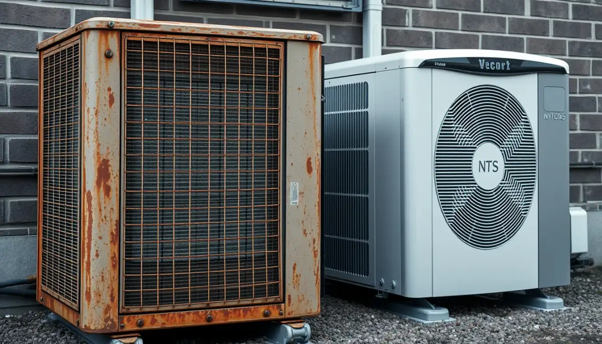 Comparaison entre une ancienne climatisation usée et un modèle récent