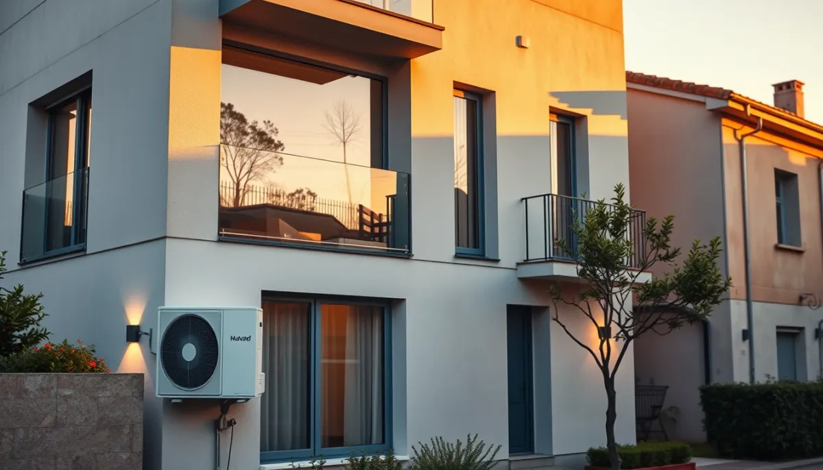 Façade d'une maison ancienne dans le Var pouvant accueillir une PAC air/air